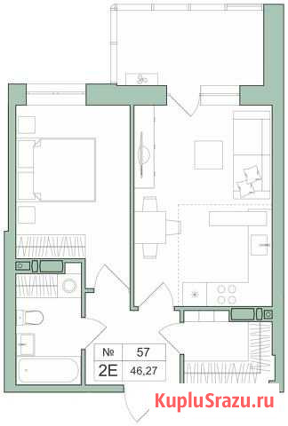 2-комнатная квартира, 46.3 м², 7/25 эт. на продажу в Перми Пермь - изображение 2