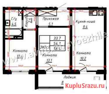 3-комнатная квартира, 58.4 м², 6/10 эт. на продажу в Барнауле Барнаул