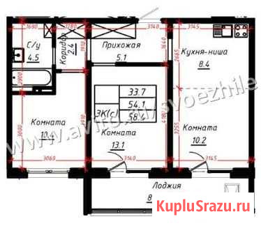 3-комнатная квартира, 58.4 м², 6/10 эт. на продажу в Барнауле Барнаул - изображение 1