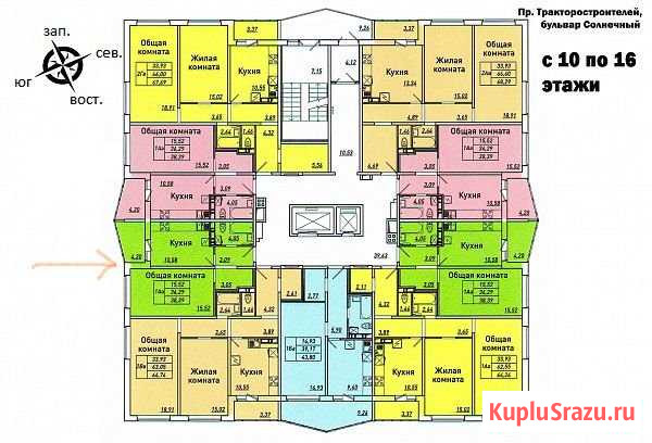 1-комнатная квартира, 38.4 м², 13/16 эт. на продажу в Чебоксарах Чебоксары - изображение 3