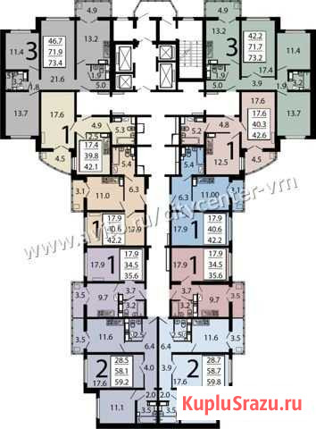 3-комнатная квартира, 73 м², 3/25 эт. на продажу в Воронеже Воронеж - изображение 3