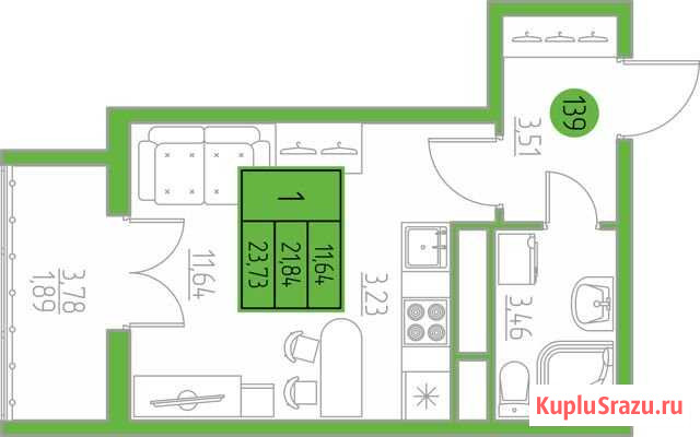 Квартира-студия, 23.7 м², 6/10 эт. на продажу в Ульяновске Ульяновск - изображение 1