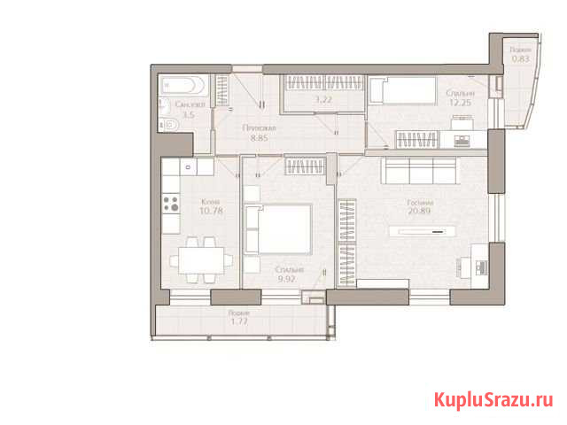 3-комнатная квартира, 73 м², 16/19 эт. на продажу в Казани Казань - изображение 2