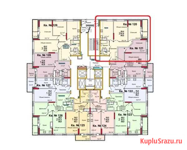 2-комнатная квартира, 66.5 м², 13/22 эт. на продажу в Туле Тула - изображение 2