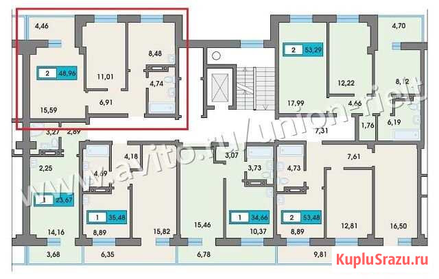 2-комнатная квартира, 49 м², 4/7 эт. на продажу в Сосновоборске Красноярского края Сосновоборск - изображение 1