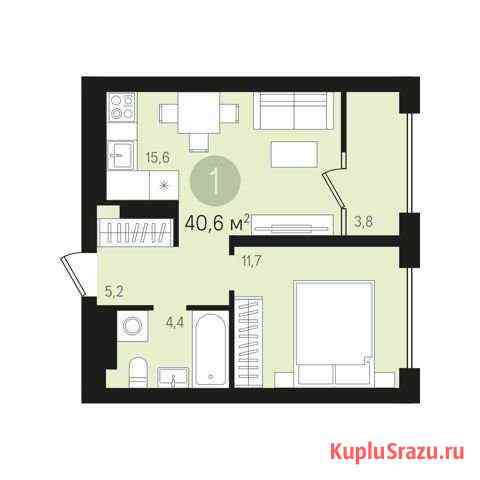 1-комнатная квартира, 40.6 м², 6/8 эт. на продажу в Сургуте Ханты-Мансийского АО Сургут