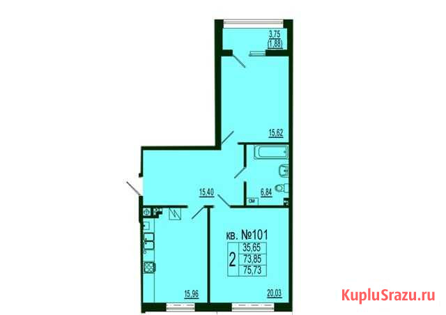 2-комнатная квартира, 75.7 м², 3/9 эт. на продажу в Калининграде Калининград - изображение 2