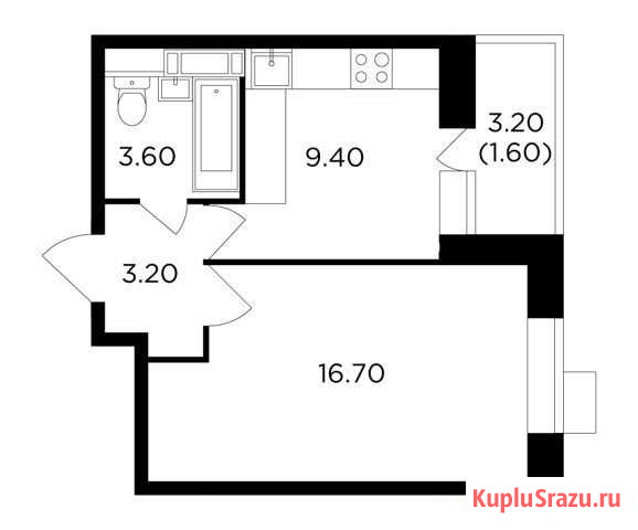 1-комнатная квартира, 34.5 м², 4/11 эт. на продажу в Пушкино Пушкино - изображение 1