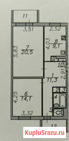 2-комнатная квартира, 64 м², 8/9 эт. на продажу в Астрахани Астрахань - изображение 1