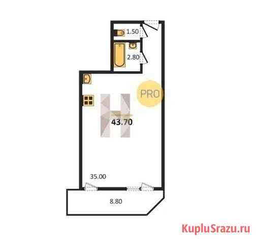 Квартира-студия, 43.7 м², 4/8 эт. на продажу в Воронеже Воронеж