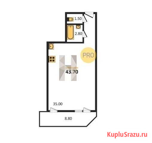 Квартира-студия, 43.7 м², 4/8 эт. на продажу в Воронеже Воронеж - изображение 2