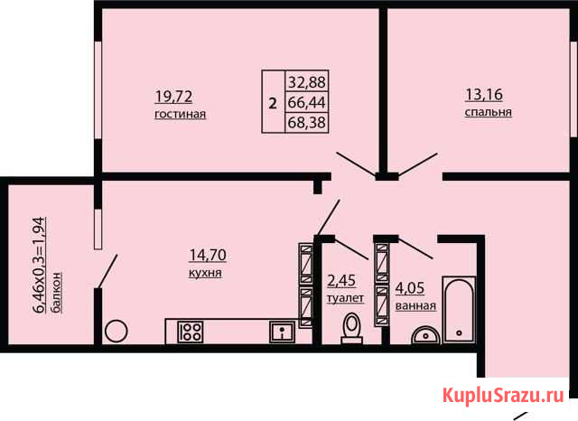 2-комнатная квартира, 68.4 м², 6/10 эт. на продажу в Севастополе Севастополь - изображение 1