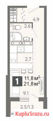Квартира-студия, 21.8 м², 6/15 эт. на продажу в Пензе Пенза - изображение 1