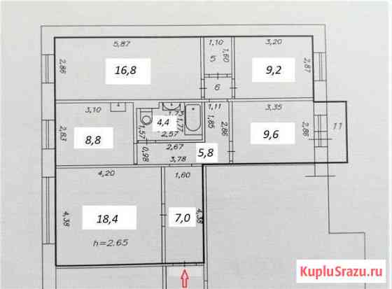 4-комнатная квартира, 83 м², 5/10 эт. на продажу в Красноярске Красноярск