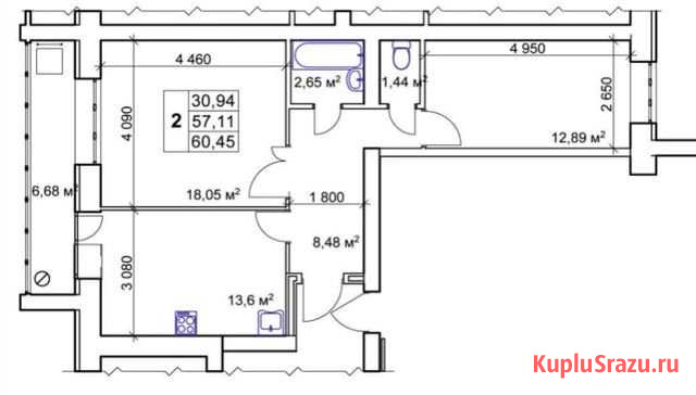 2-комнатная квартира, 60 м², 9/10 эт. на продажу в Нефтекамске Нефтекамск - изображение 1