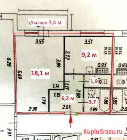 1-комнатная квартира, 40.1 м², 3/9 эт. на продажу в Колпино Колпино