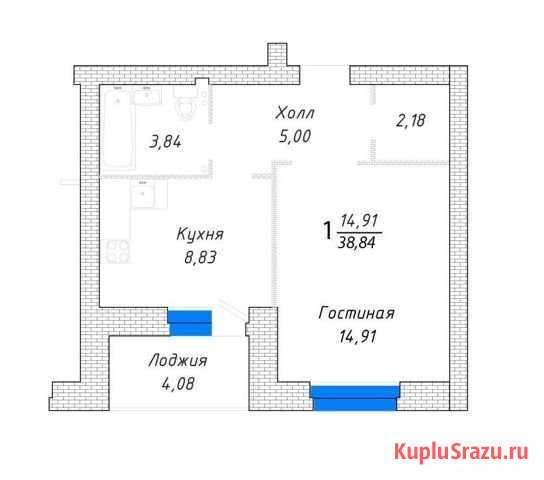 1-комнатная квартира, 38.8 м², 4/10 эт. на продажу в Самаре Самара - изображение 1