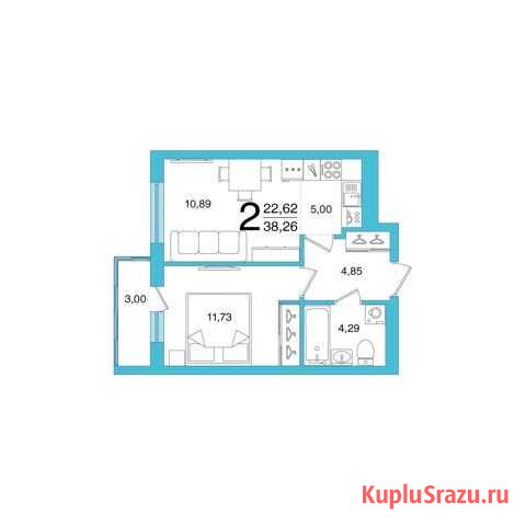 2-комнатная квартира, 38.3 м², 8/23 эт. на продажу в Уфе Уфа - изображение 2
