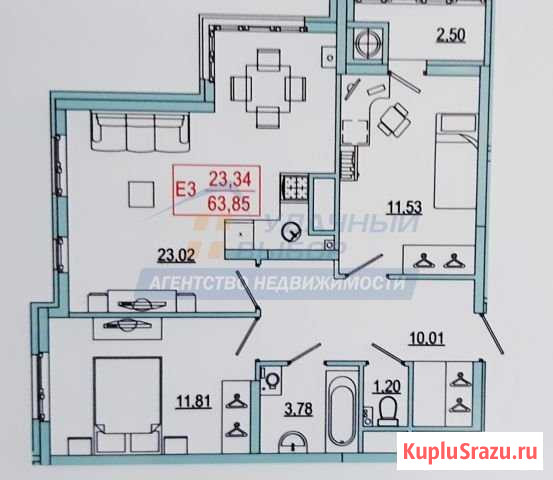 2-комнатная квартира, 63.9 м², 16/27 эт. на продажу в Рязани Рязань - изображение 2