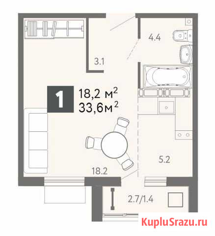 Квартира-студия, 20.5 м², 7/15 эт. на продажу в Пензе Пенза - изображение 3