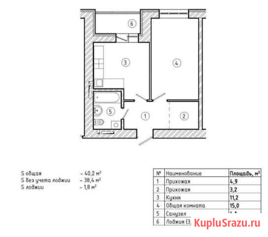 1-комнатная квартира, 40 м², 6/12 эт. на продажу в Кемерово Кемерово - изображение 1