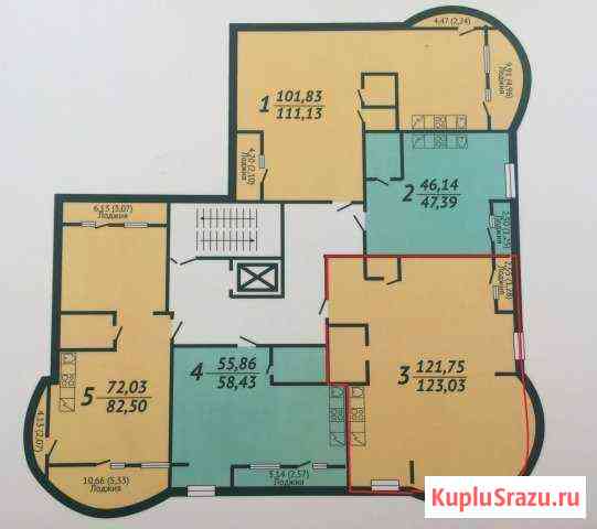 4-комнатная квартира, 123.6 м², 2/9 эт. на продажу в Барнауле Барнаул