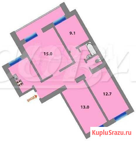 4-комнатная квартира, 77 м², 1/9 эт. на продажу в Тюмени Тюмень - изображение 2