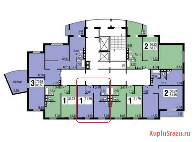 1-комнатная квартира, 32 м², 5/17 эт. на продажу в Красноярске Красноярск - изображение 2