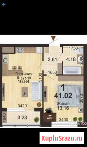1-комнатная квартира, 41 м², 21/30 эт. на продажу в Рязани Рязань - изображение 1