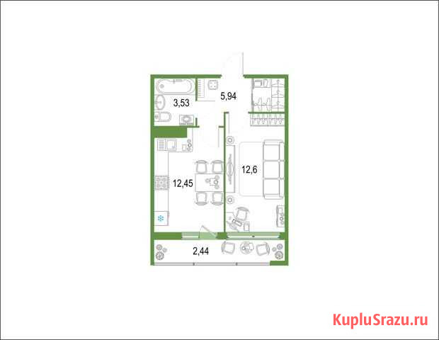 1-комнатная квартира, 37 м², 12/22 эт. на продажу в Кудрово Кудрово - изображение 1