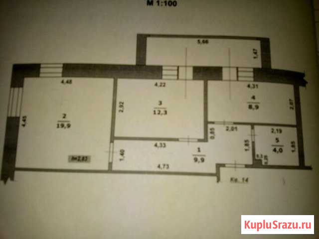2-комнатная квартира, 55 м², 3/3 эт. на продажу в Борисовке Борисовка - изображение 1
