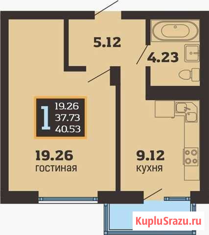 1-комнатная квартира, 40.5 м², 6/8 эт. на продажу в Анапе Анапа - изображение 2