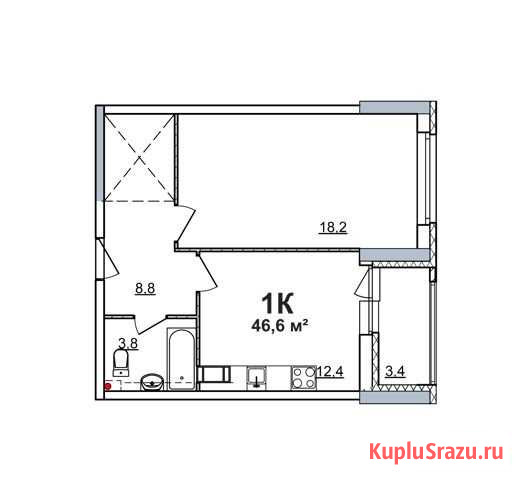 1-комнатная квартира, 46.1 м², 11/17 эт. на продажу в Нижнем Новгороде Нижний Новгород - изображение 2