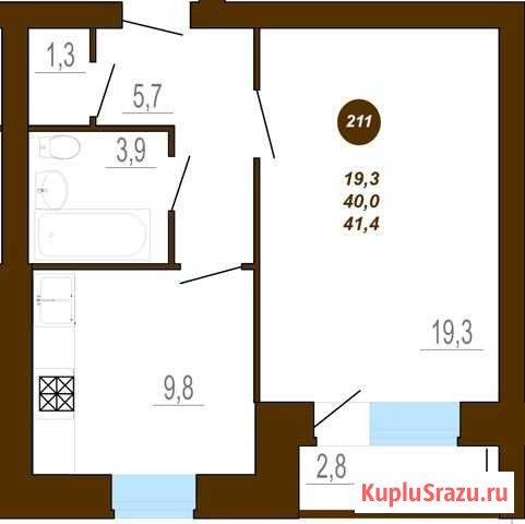 1-комнатная квартира, 41.4 м², 4/10 эт. на продажу в Твери Тверь - изображение 1