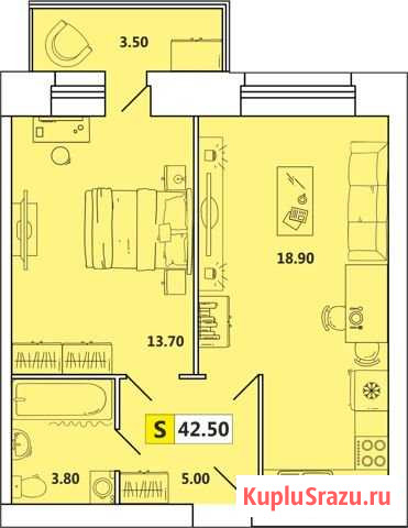 2-комнатная квартира, 43 м², 8/10 эт. на продажу в Архангельске Архангельск - изображение 1