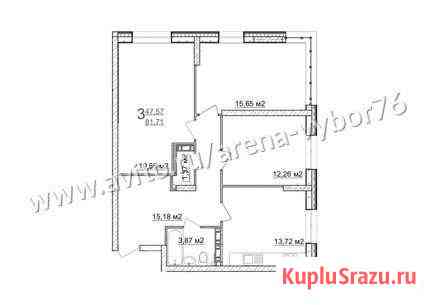 3-комнатная квартира, 81.7 м², 18/25 эт. на продажу в Ярославле Ярославль