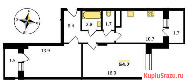 2-комнатная квартира, 57.5 м², 4/17 эт. на продажу во Владимире Владимир - изображение 2