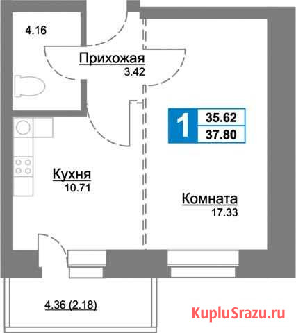 1-комнатная квартира, 38 м², 1/10 эт. на продажу в Ярославле Ярославль - изображение 1