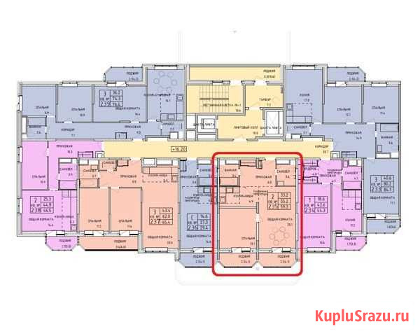 2-комнатная квартира, 59.4 м², 6/14 эт. на продажу в Туле Тула - изображение 2