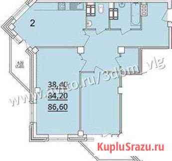 2-комнатная квартира, 86.6 м², 2/17 эт. на продажу в Волгограде Волгоград