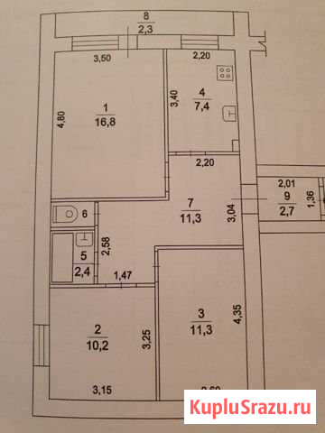 3-комнатная квартира, 70 м², 3/9 эт. на продажу в Волоколамске Волоколамск - изображение 1