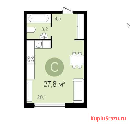 Квартира-студия, 28 м², 1/10 эт. на продажу в Тюмени Тюмень - изображение 2