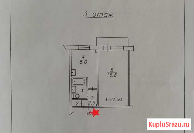 1-комнатная квартира, 32 м², 3/5 эт. на продажу в Красноярске Красноярск - изображение 2