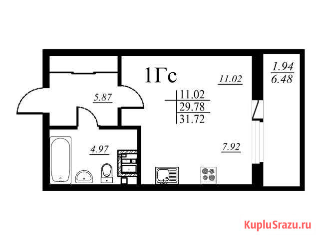 Квартира-студия, 31.7 м², 7/24 эт. на продажу в Казани Казань - изображение 2