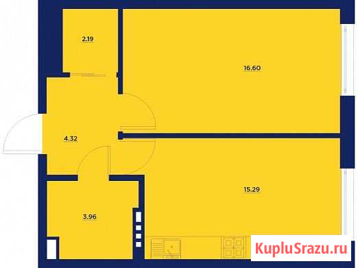 2-комнатная квартира, 42.4 м², 5/6 эт. на продажу в Воронеже Воронеж - изображение 1