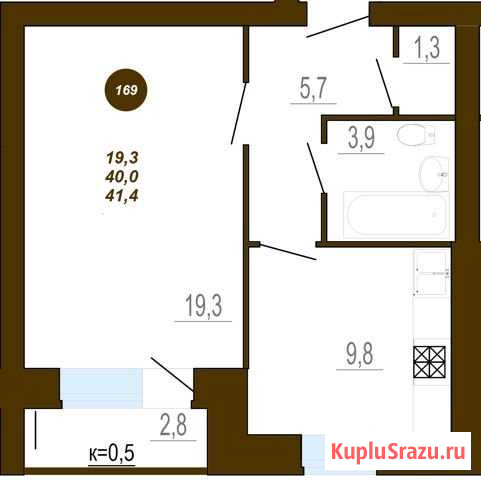 1-комнатная квартира, 41.4 м², 5/10 эт. на продажу в Твери Тверь - изображение 2