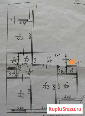 3-комнатная квартира, 67 м², 9/9 эт. на продажу в Барнауле Барнаул - изображение 2
