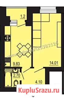 1-комнатная квартира, 31.8 м², 5/5 эт. на продажу в Казани Казань - изображение 1