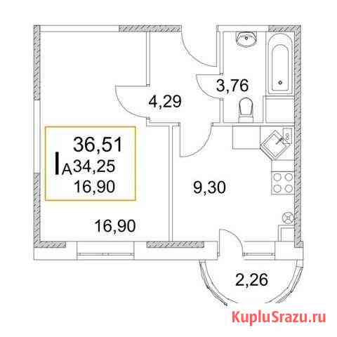 1-комнатная квартира, 37.1 м², 3/4 эт. на продажу в Пушкино Пушкино