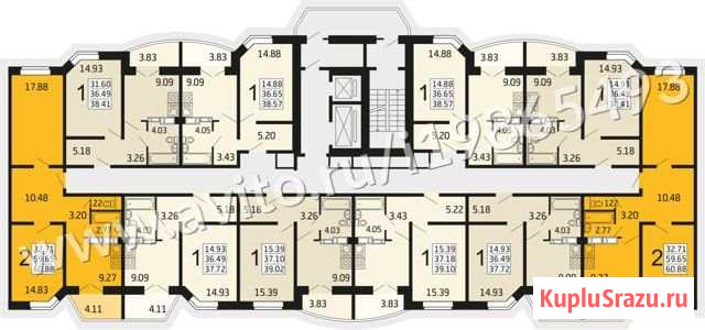 1-комнатная квартира, 38.6 м², 3/17 эт. на продажу в Воронеже Воронеж - изображение 3